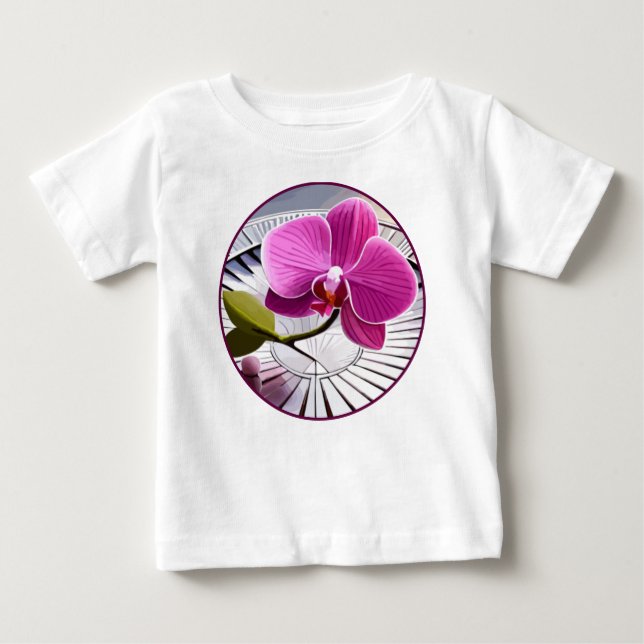Camiseta Orquídeas Rosa Expectativas em Prata (Frente)