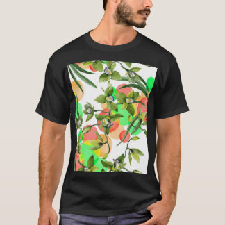 Camiseta Orquídeas verdes: flor de aquarela sem costura.