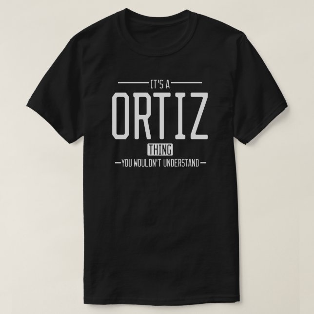 Camiseta Ortiz, apelido engraçado, família engraçada (Frente do Design)