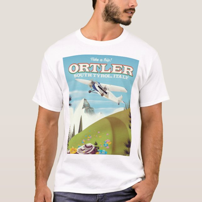 Camiseta Ortler - Tirol do Sul, Itália poster de viagens (Frente)