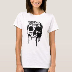 Camiseta Ortodoxia ou Morte Dígito Russo Ortodoxo Oriental