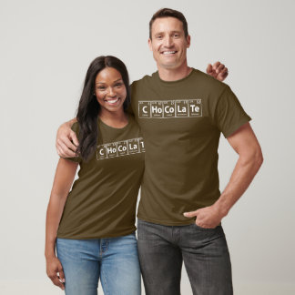 Camiseta Ortografia de Elementos Chocolate (C-Ho-Co-La-Te)
