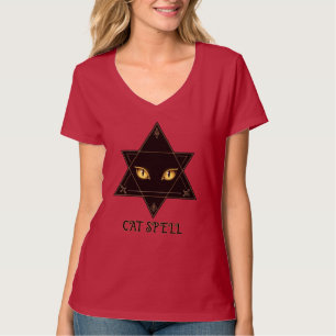 Camiseta Ortografia do Pentagrama de Gato Negro