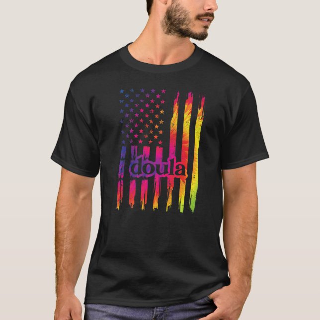 Camiseta Orud Doula Us Flag Postpartum Doula (Frente)