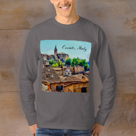 Camiseta Orvieto Italy Hillside com Orvieto Text