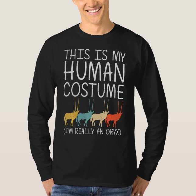 Camiseta Oryx Halloween Fácil de Costume Humano Antílope An (Frente)