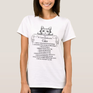 Camiseta Os 10 Mandamentos de Gatos Engraçados