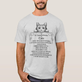 Camiseta Os 10 Mandamentos de Gatos Engraçados