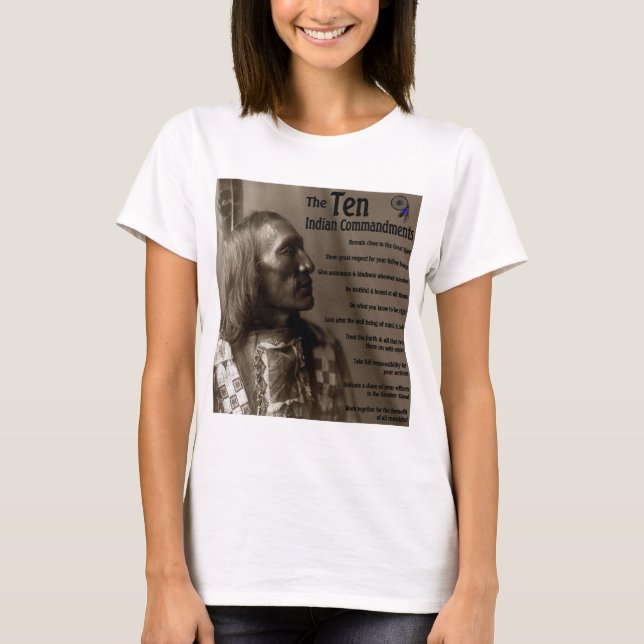 Camiseta Os 10 mandamentos indianos (Frente)