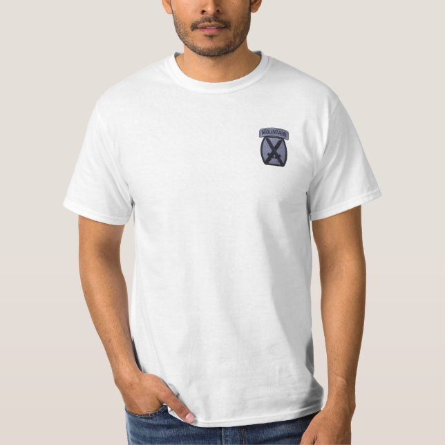 Camiseta os 10ns veteranos da divisão da montanha controlam (Frente)