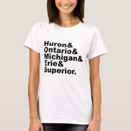 Camiseta Os 5 Grandes Lagos | Huron Ontário Michigan Erie