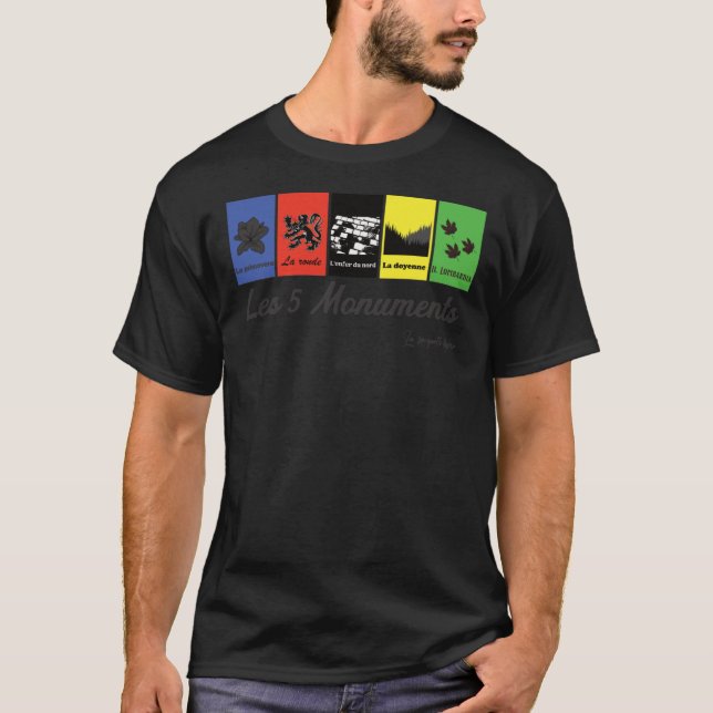 Camiseta Os 5 monumentos de ciclismo (Frente)