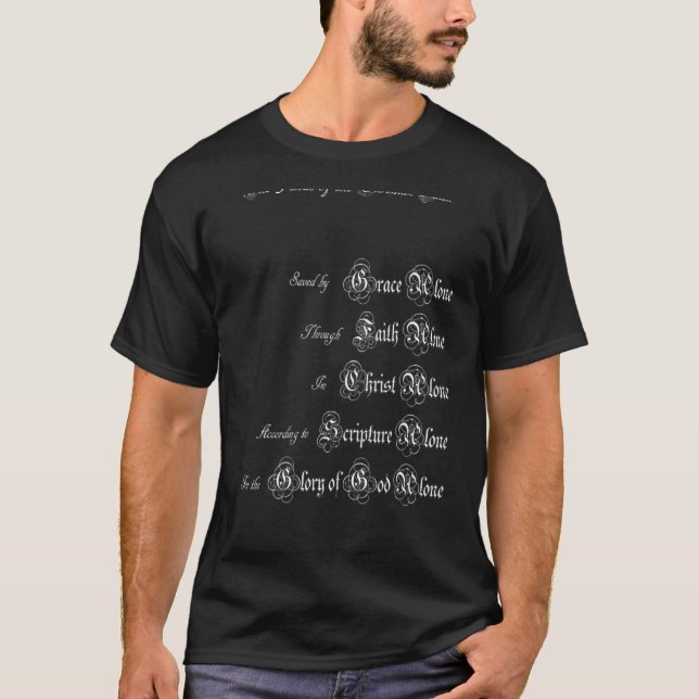 Camiseta Os 5 Solas Da Fé Cristã Grace Faith Chr (Frente)