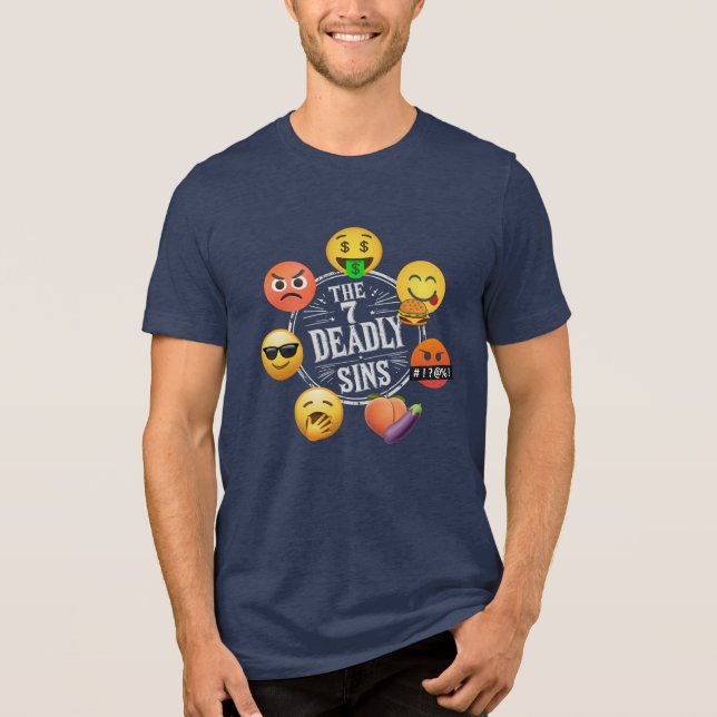Camiseta Os 7 Sins Mortos (Emoji) (Frente)
