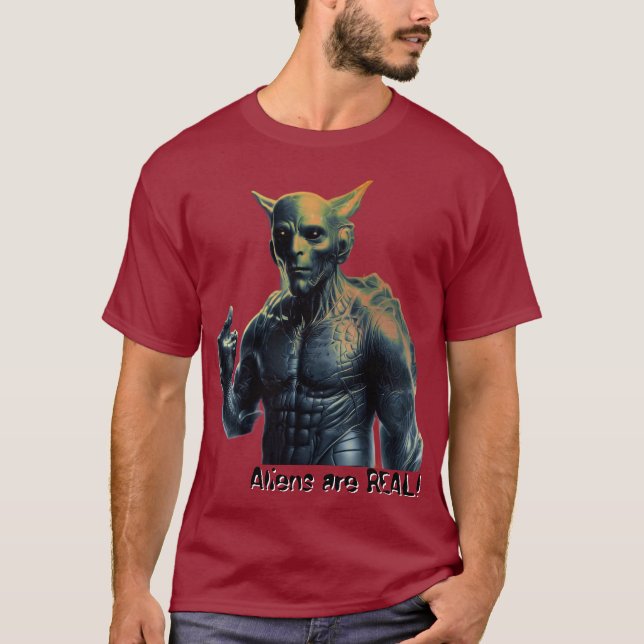 Camiseta Os alienígenas são REAIS! (Frente)