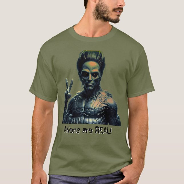 Camiseta Os alienígenas são REAIS! (Frente)