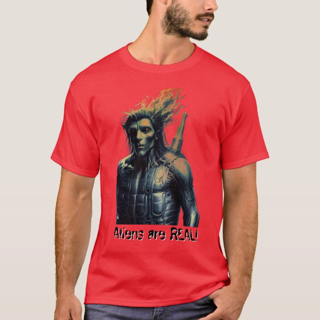 Camiseta Os alienígenas são REAIS! (Frente)