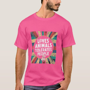 Camiseta Os Ama Animais Toleram Pessoas.