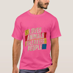 Camiseta Os Ama Animais Toleram Pessoas.