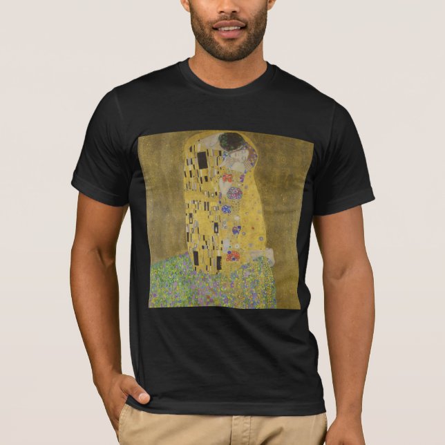 Camiseta Os amantes beijando o abraço de Gustav Klimt (Frente)