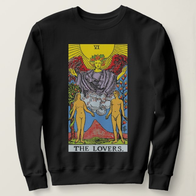 Camiseta Os Amantes Tarot Card Começam A Ler (Frente do Design)