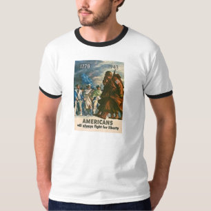 Camiseta Os americanos lutarão sempre pela liberdade WWII