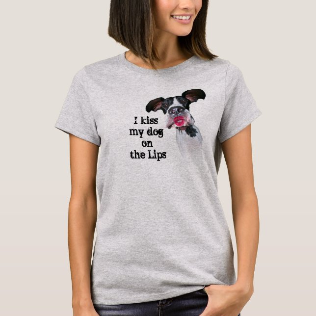 Camiseta Os amigos de great dane beijam meu cão (Frente)