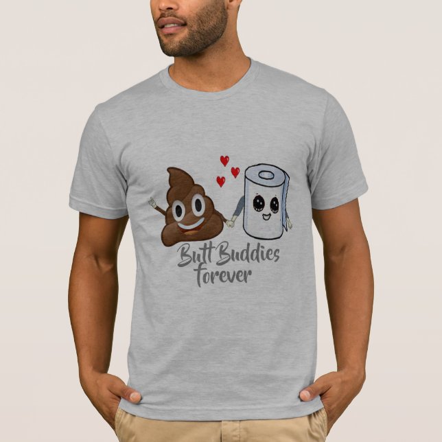 Camiseta os amigos do bumbum do papel higiénico do emoji do (Frente)