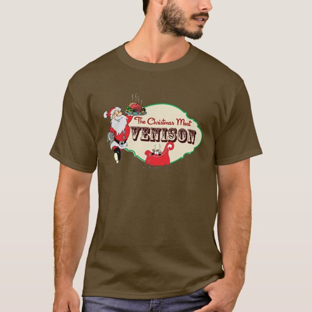 Camiseta Os amores do papai noel Roasted o veado (Frente)