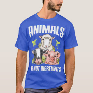 Camiseta Os Animais De Veganismo Não São Ingredientes Para