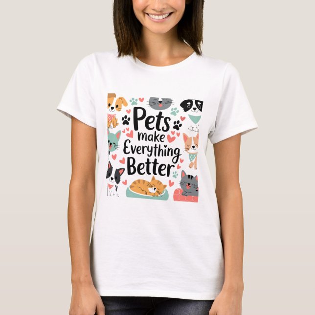 Camiseta Os animais fazem tudo melhor (Frente)