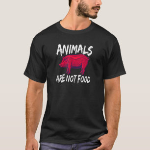 Camiseta Os Animais Não São Mensagem De Vegan Comida
