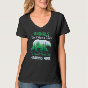 Camiseta Os Animais não têm voz, então você nunca vai detê-