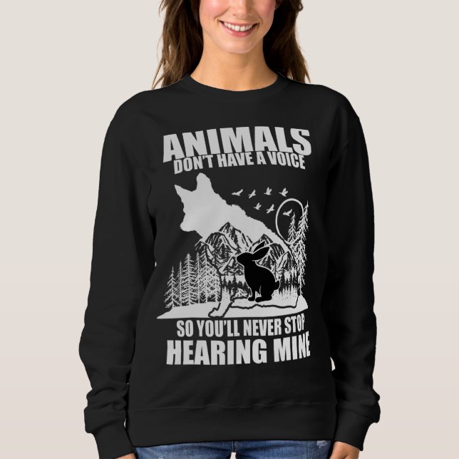 Camiseta Os Animais Não Têm Voz Para Nunca Parar (Frente)