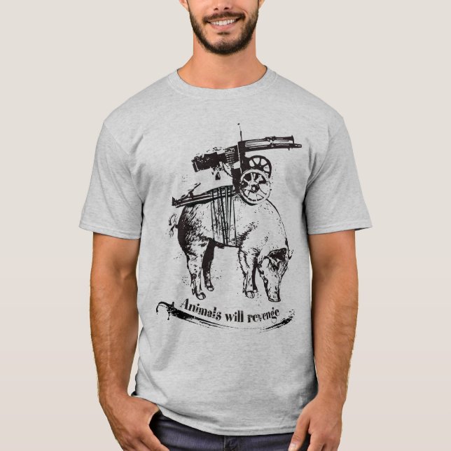 Camiseta os animais vingar-se-ão (Frente)