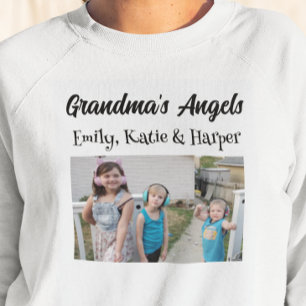 Camiseta Os anjos da vovó Fotografias e Nomes Personaliza