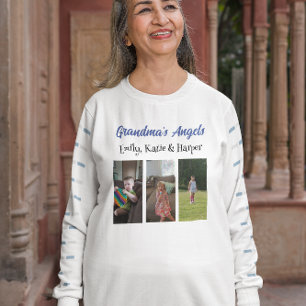 Camiseta Os anjos da vovó Fotografias e Nomes Personaliza