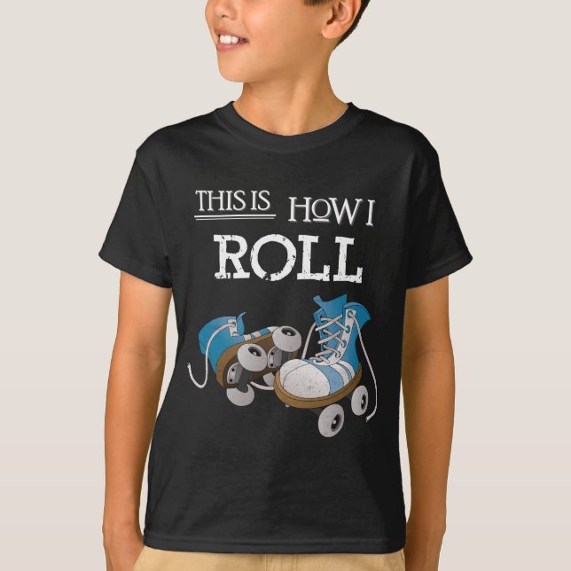 Camiseta os anos 70 isto é como eu rolo o skate de rolo (Frente)