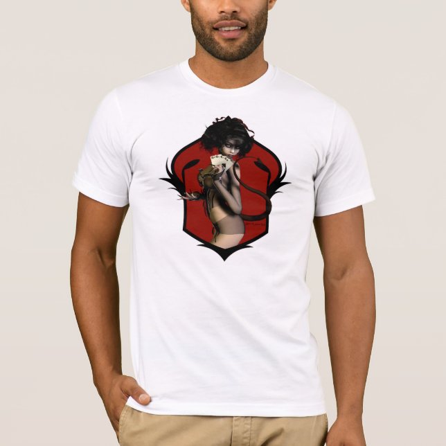 Camiseta Os áss da mão do homem inoperante… & o 8s pretos (Frente)