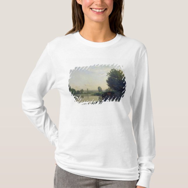 Camiseta Os bancos do Oise, manhã, 1866 (Frente)