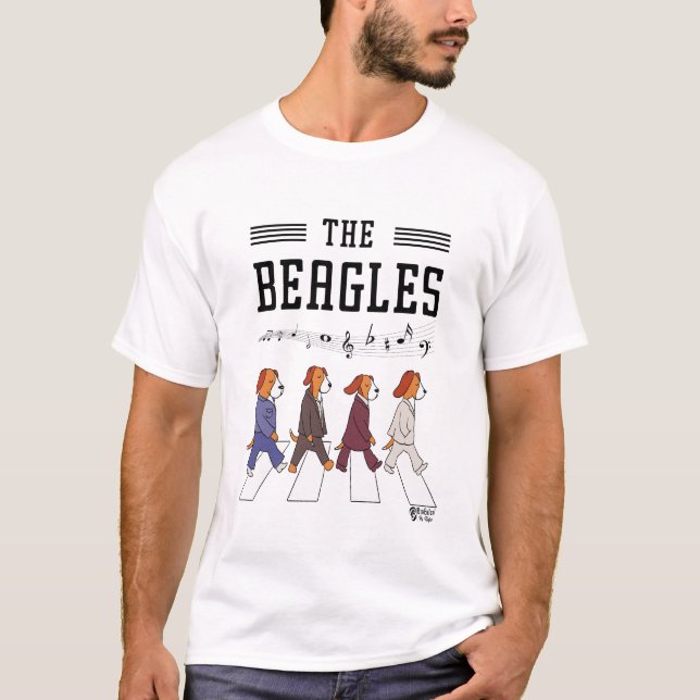Camiseta Os Beagles Homens Brancos (Frente)