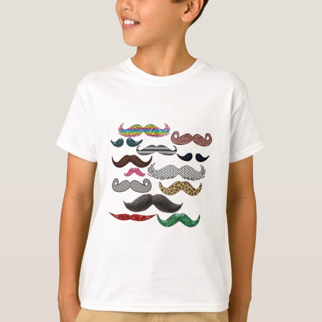 Camiseta Os bigodes da colagem do bigode populares (Frente)