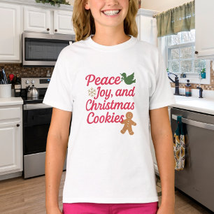 Camiseta Os biscoitos da alegria da paz de Natal citam verm