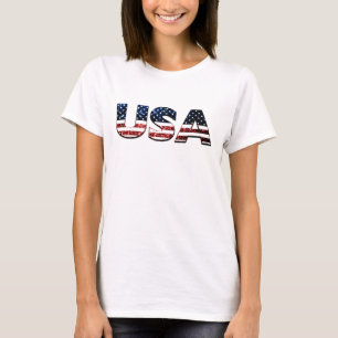 Camiseta Os brilhos azuis e vermelhos da bandeira do texto