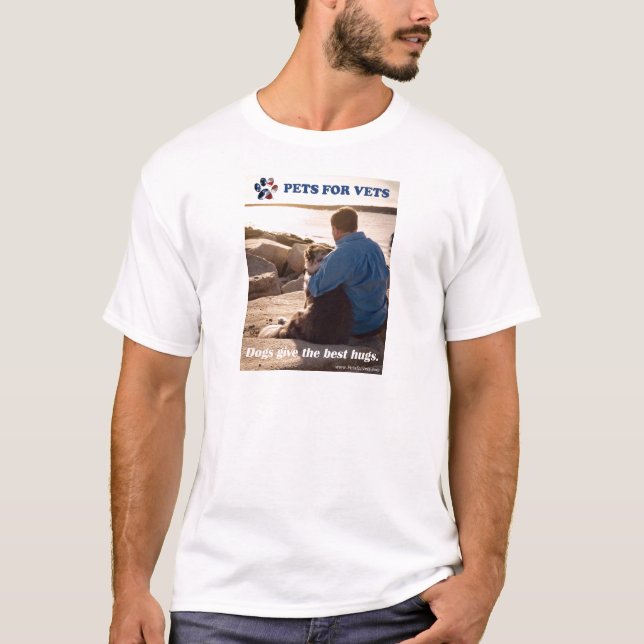Camiseta Os cães dão os melhores hugs. (Frente)