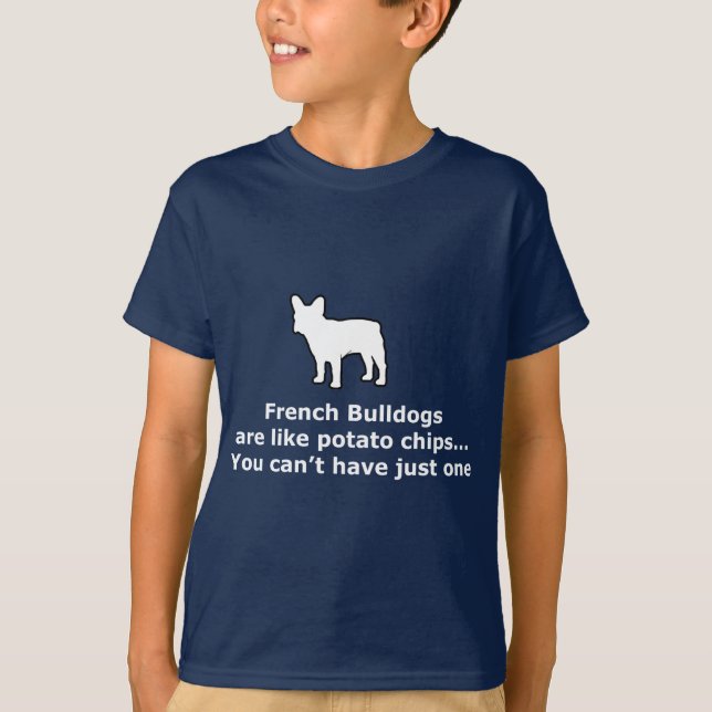 Camiseta Os cães de Bull do francês são como microplaquetas (Frente)