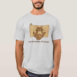 Camiseta Os cães têm proprietários, gatos têm o pessoal