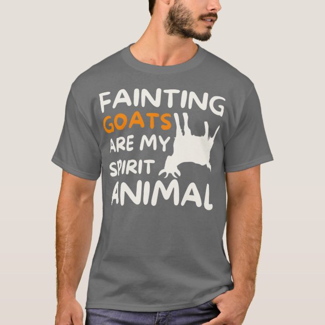 Camiseta Os Caprinos Desmaiados São O Meu Animal Espirituos (Frente)