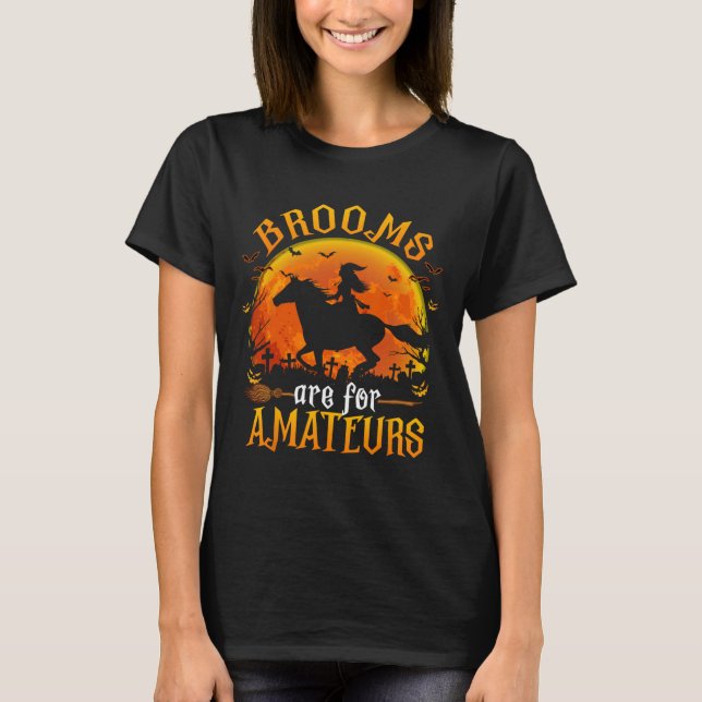 Camiseta Os Cavalos De Bruxas Engraçadas De Halloween São P (Frente)
