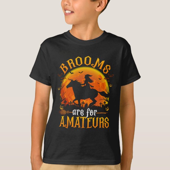 Camiseta Os Cavalos De Bruxas Engraçadas De Halloween São P (Frente)